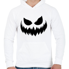 PRINTFASHION Ijesztő halloween tökfej 3 - Férfi kapucnis pulóver - Fehér