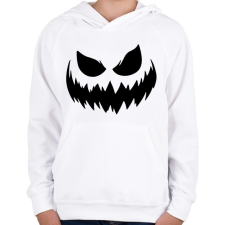PRINTFASHION Ijesztő halloween tökfej 3 - Gyerek kapucnis pulóver - Fehér gyerek pulóver, kardigán