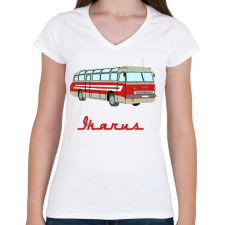 PRINTFASHION ikarus 55 - Női V-nyakú póló - Fehér női póló