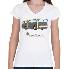 PRINTFASHION ikarus 66 - Női V-nyakú póló - Fehér