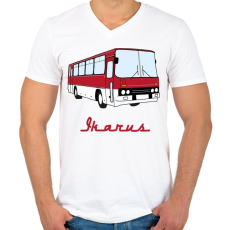 PRINTFASHION Ikarus - Férfi V-nyakú póló - Fehér