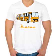 PRINTFASHION ikarus - Férfi V-nyakú póló - Fehér férfi póló