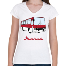 PRINTFASHION Ikarus - Női V-nyakú póló - Fehér női póló