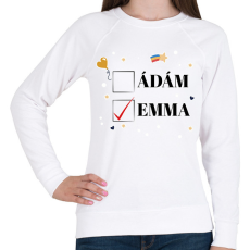 PRINTFASHION Iker baba - Névvel - Női pulóver - Fehér