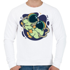 PRINTFASHION Iker űrhajósok - Férfi pulóver - Fehér férfi pulóver, kardigán