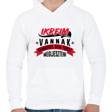 PRINTFASHION Ikreim vannak - Férfi kapucnis pulóver - Fehér