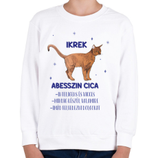 PRINTFASHION Ikrek - Abesszin cica - Gyerek pulóver - Fehér