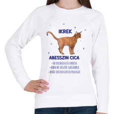 PRINTFASHION Ikrek - Abesszin cica - Női pulóver - Fehér