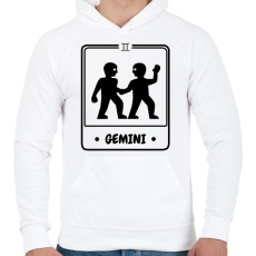 PRINTFASHION ikrek - Férfi kapucnis pulóver - Fehér