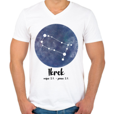 PRINTFASHION Ikrek - Férfi V-nyakú póló - Fehér