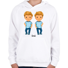 PRINTFASHION Ikrek - Gyerek kapucnis pulóver - Fehér