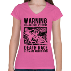 PRINTFASHION Illegális futam - Női V-nyakú póló - Rózsaszín