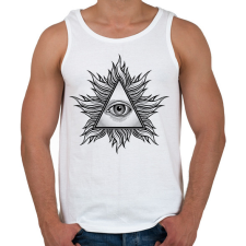 PRINTFASHION Illuminati - Férfi atléta - Fehér atléta, trikó