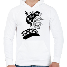 PRINTFASHION Illúzió - Férfi kapucnis pulóver - Fehér