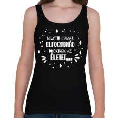 PRINTFASHION Illyés Gyula - Milyen hamar... (fehér) - Női atléta - Fekete