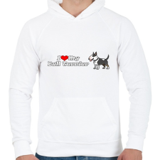 PRINTFASHION ilove my bull terrier - Férfi kapucnis pulóver - Fehér férfi pulóver, kardigán