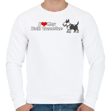 PRINTFASHION ilove my bull terrier - Férfi pulóver - Fehér férfi pulóver, kardigán