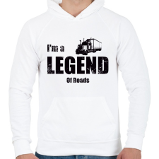PRINTFASHION im a legend of roads - Férfi kapucnis pulóver - Fehér férfi pulóver, kardigán