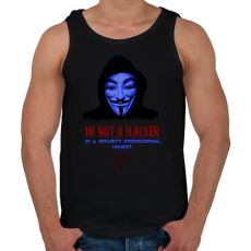 PRINTFASHION im a not hacker-anonimus - Férfi atléta - Fekete