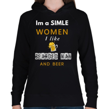 PRINTFASHION im a simple women - Női kapucnis pulóver - Fekete női pulóver, kardigán