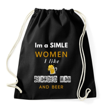PRINTFASHION im a simple women - Sportzsák, Tornazsák - Fekete tornazsák