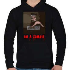 PRINTFASHION IM A ZOMBIE - Férfi kapucnis pulóver - Fekete