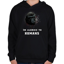 PRINTFASHION IM ALERGIC TO HUMANS - Gyerek kapucnis pulóver - Fekete gyerek pulóver, kardigán