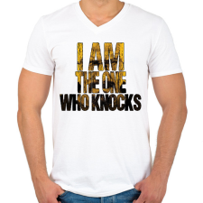 PRINTFASHION IM AM THE ONE WHO KNOCKS - Férfi V-nyakú póló - Fehér férfi póló