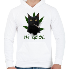 PRINTFASHION IM COOL - Férfi kapucnis pulóver - Fehér férfi pulóver, kardigán