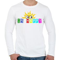 PRINTFASHION im happy - Férfi hosszú ujjú póló - Fehér