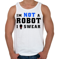 PRINTFASHION im not a robot - Férfi atléta - Fehér