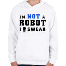 PRINTFASHION im not a robot - Gyerek kapucnis pulóver - Fehér gyerek pulóver, kardigán