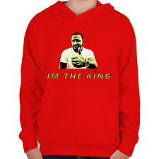 PRINTFASHION IM THE KING - Gyerek kapucnis pulóver - Piros gyerek pulóver, kardigán