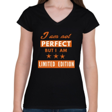 PRINTFASHION IMA NOT PERFECT - Női V-nyakú póló - Fekete női póló