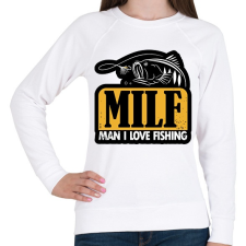 PRINTFASHION Imádok horgászni!  - Női pulóver - Fehér női pulóver, kardigán