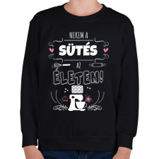 PRINTFASHION Imádok sütni - Gyerek pulóver - Fekete gyerek pulóver, kardigán