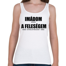 PRINTFASHION Imádom a feleségem - autó - Női atléta - Fehér
