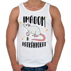 PRINTFASHION Imádom a patkányokat - Férfi atléta - Fehér