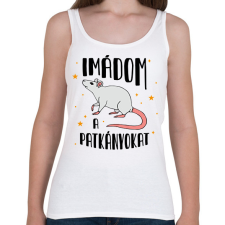 PRINTFASHION Imádom a patkányokat - Női atléta - Fehér női trikó