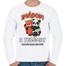 PRINTFASHION Imádom a tesómat... - Férfi pulóver - Fehér férfi pulóver, kardigán