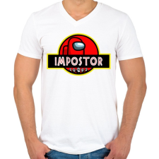 PRINTFASHION Impostor - Among us - Férfi V-nyakú póló - Fehér férfi póló