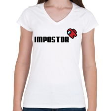 PRINTFASHION Impostor - Among us - Női V-nyakú póló - Fehér női póló