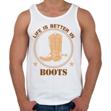 PRINTFASHION In boots - Férfi atléta - Fehér atléta, trikó