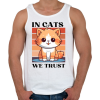 PRINTFASHION In Cats We Trust - Férfi atléta - Fehér