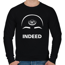 PRINTFASHION Indeed - Csillagkapu - Fehér - Férfi pulóver - Fekete