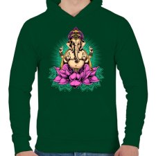 PRINTFASHION Indiai istenség - Férfi kapucnis pulóver - Sötétzöld férfi pulóver, kardigán