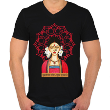 PRINTFASHION Indiai közmondás - Férfi V-nyakú póló - Fekete férfi póló