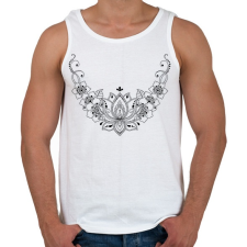 PRINTFASHION Indiai mintás nyakék - Férfi atléta - Fehér atléta, trikó