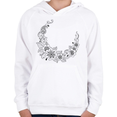PRINTFASHION Indiai nyakék2 - Gyerek kapucnis pulóver - Fehér