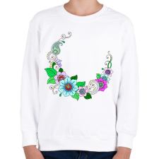 PRINTFASHION Indiai nyakék, színes - Gyerek pulóver - Fehér gyerek pulóver, kardigán